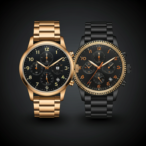 Premium luxury watches displayed on dark velvet with dramatic spot lighting
