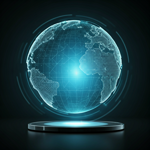 Modern warehouse with rows of organized cargo and geometric patterns