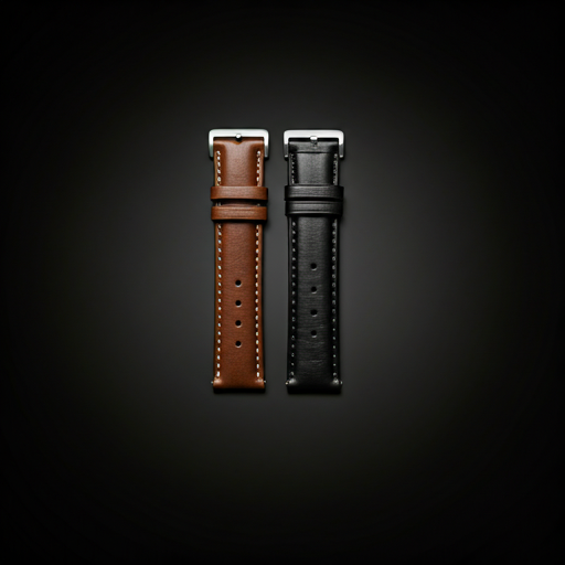 High quality leather watch straps arranged neatly with rich brown tones
