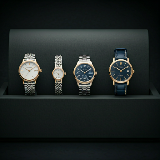 Collection of premium classic watches displayed on a dark velvet surface