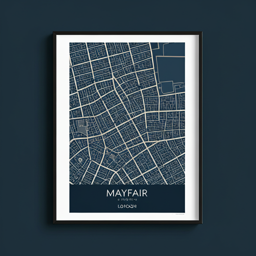 Minimalist map of Mayfair London highlighting Berkeley Square